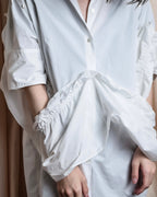 "MM6 MAISON MARGIELA" 20SS Frilled overlay cotton hybrid shirt