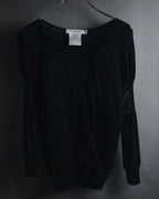 "Christian Dior BOUTIQUE" 2007’s draped viscose mesh-panel pullover