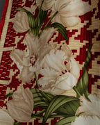 "Christian Dior" Houndstooth floral square scarf