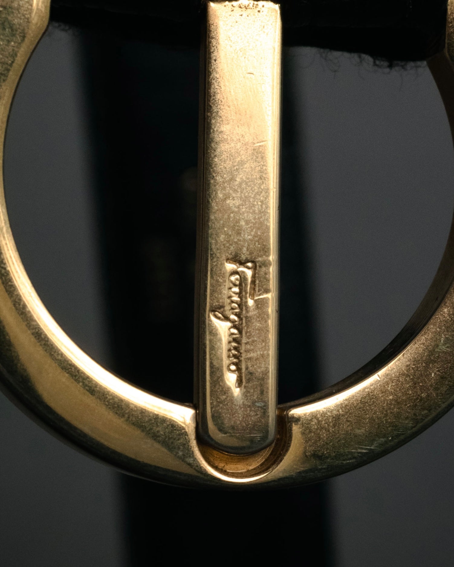 “Salvatore Ferragamo” 90’s Lizard leather double gancini belt