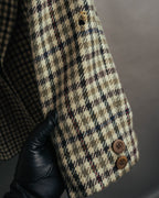 "GUCCI" 80's-early 90's Checked wool cashmere double-breasted jacket