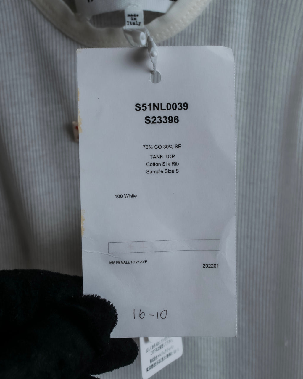 "MAISON MARGIELA" Stitch design net sheer tank top