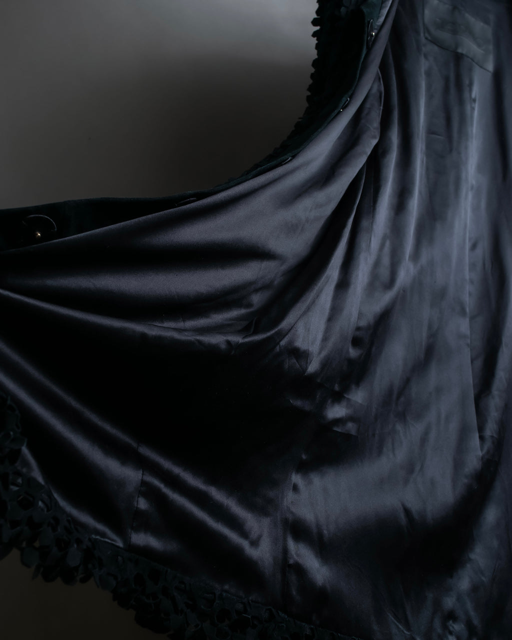 "HERNO" Laser cutwork design structured black dress