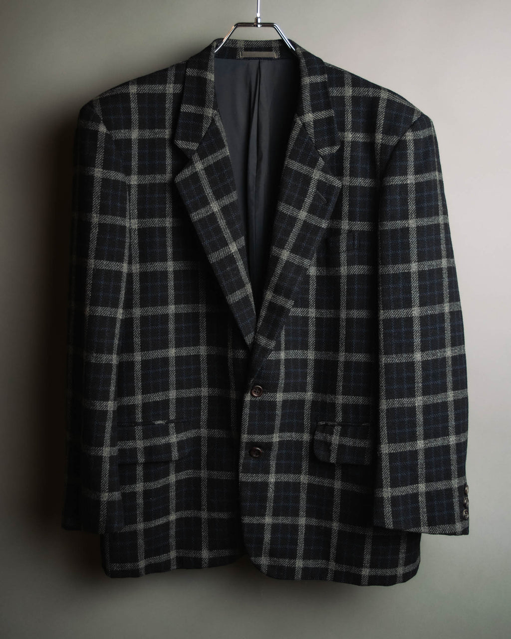 "COMME des GARÇONS HOMME"
90's Oversized wool checked tailored jacke