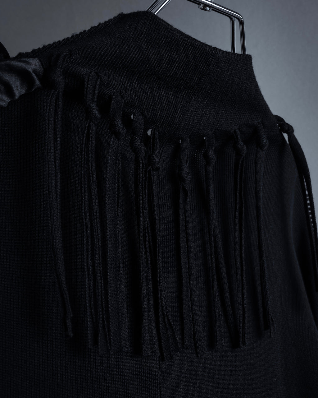 "ISSEY MIYAKE" 01AWRough knit fringe design cardigan
