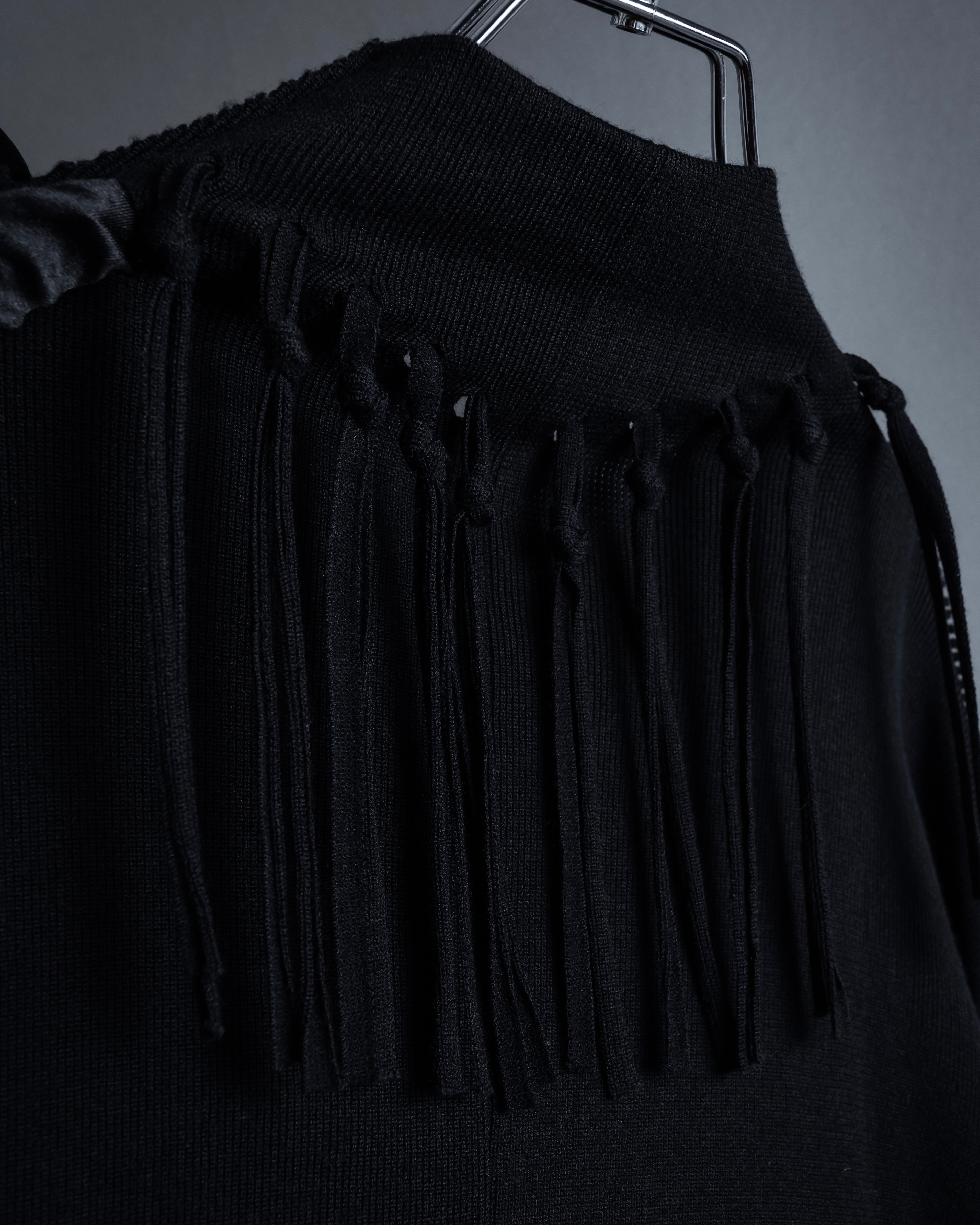 "ISSEY MIYAKE" 01AWRough knit fringe design cardigan