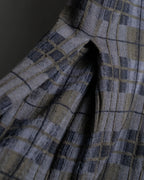 "HERMES" Check pattern cropped skirt