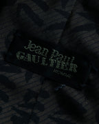 "JEAN PAUL GAULTIER" Typography logo pattern silk neck tie