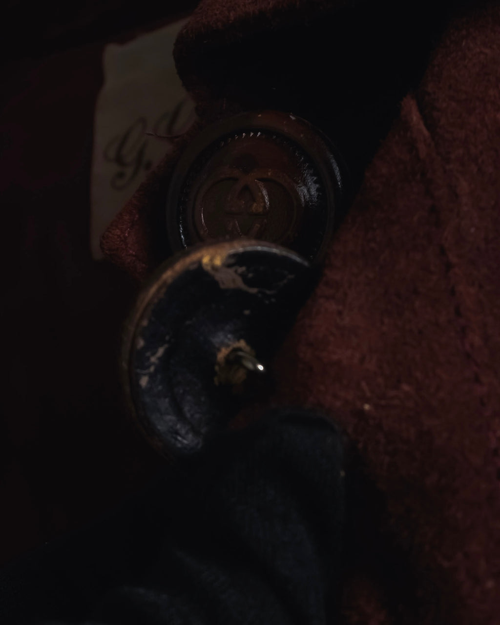 -SPECIAL- "GUCCI" 70’s Suede leather round collar coat