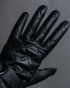 "Pierre Cardin" Belt buckle design quilted leather gloves