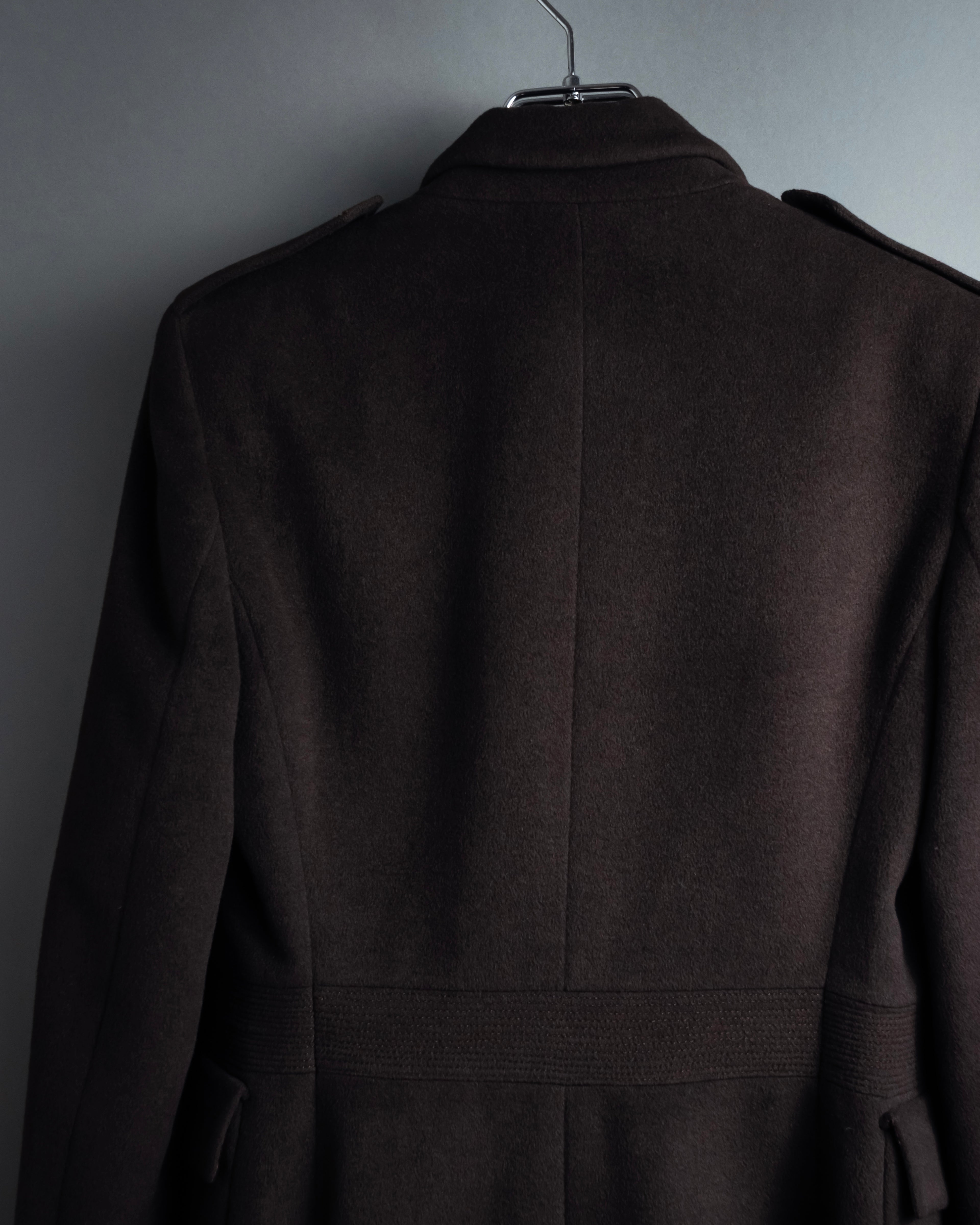 "VALENTINO" Shaped silhouette mocha brown chester coat