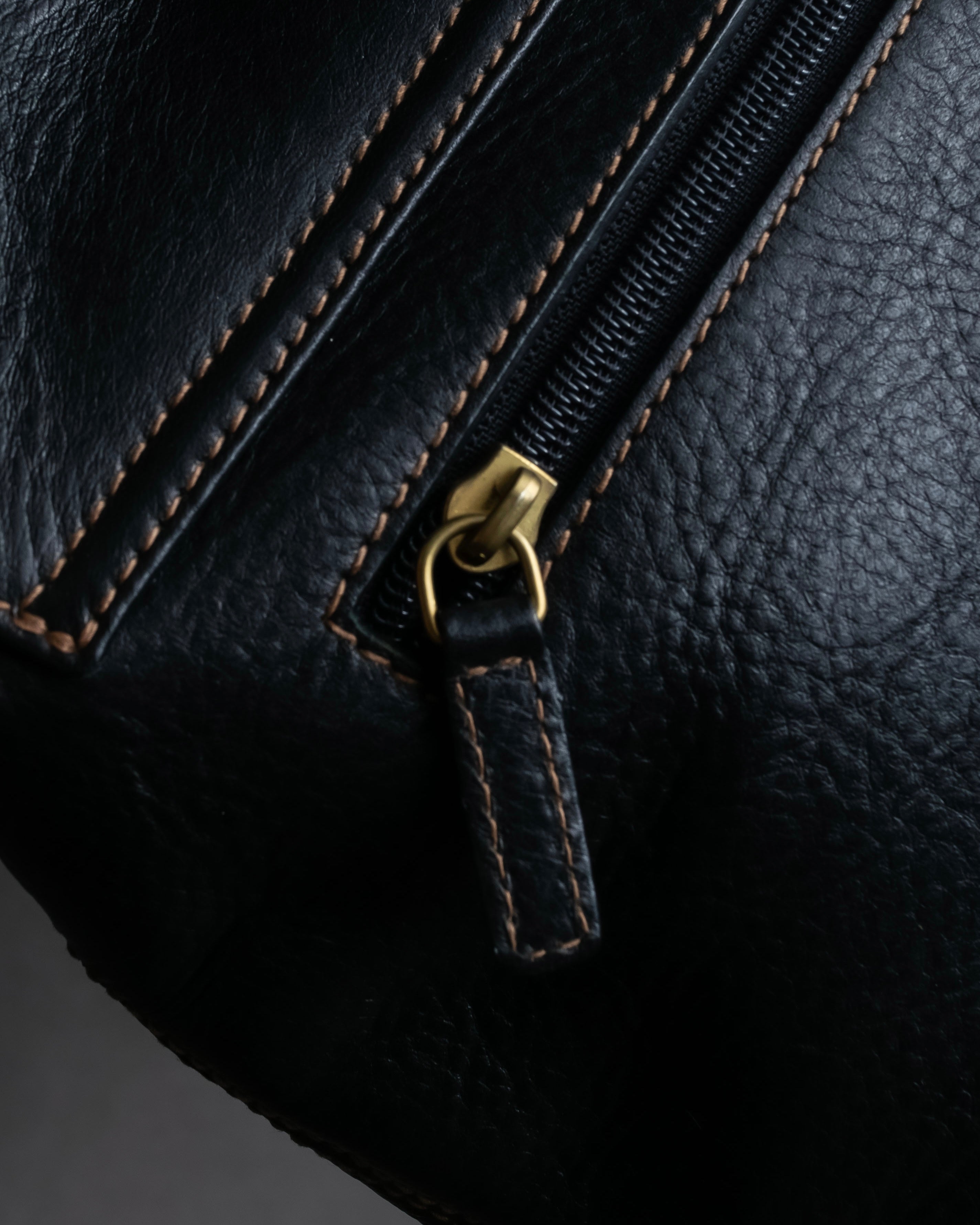 "Ralph Lauren" Saddle＆stirrup motif grained leather shoulder bag