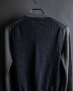 "Maison Martin Margiela" 2008SS two-tone V-neck knit