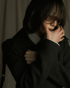 –SPECIALS– "LOEWE" 2017-2018 Minimal a-line calfskin piping coat