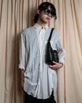 "ISSEY MIYAKE" Pleated design polyester long shirt