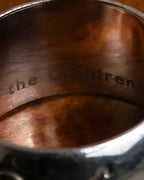 "BVLGARI" Save the Children series logo engraved silver ring