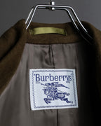 "BURBERRYS" Peaked lapels double breasted olive brown coat