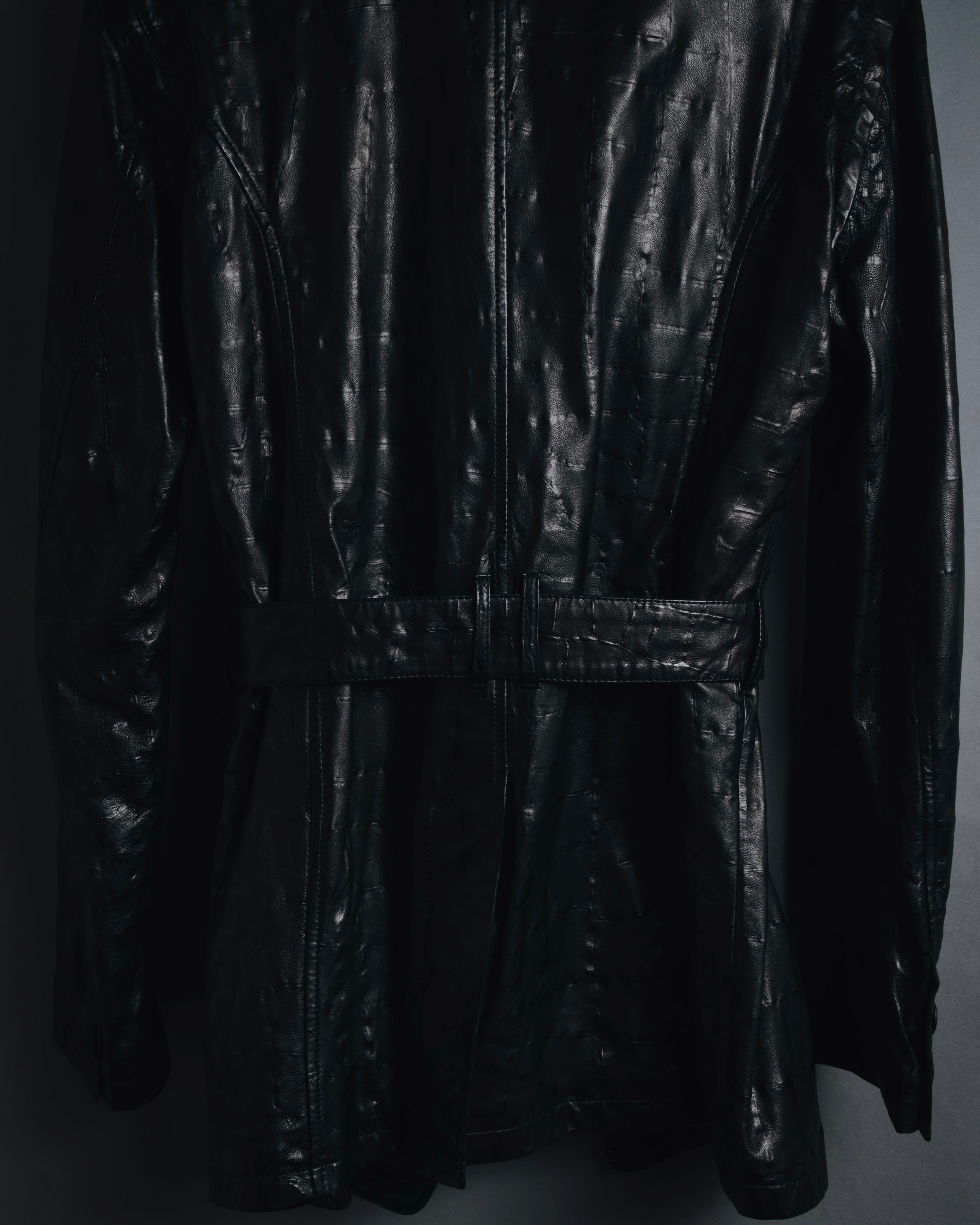 EMPORIO ARMANI (エンポリオアルマーニ) - ラムレザー トレンチコート