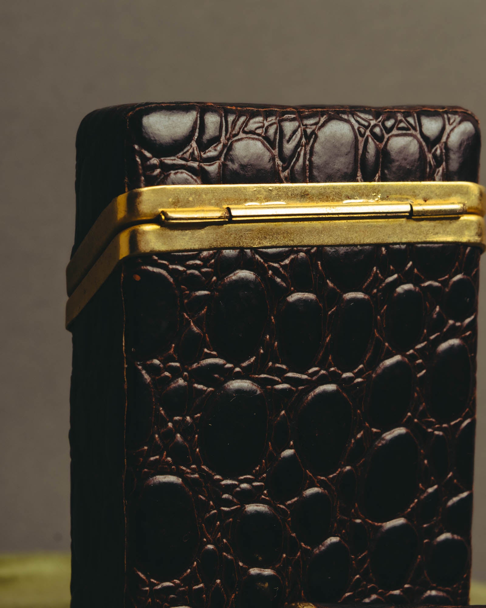 "Christian Dior" 70's-80's Croc embossed cigarette case set