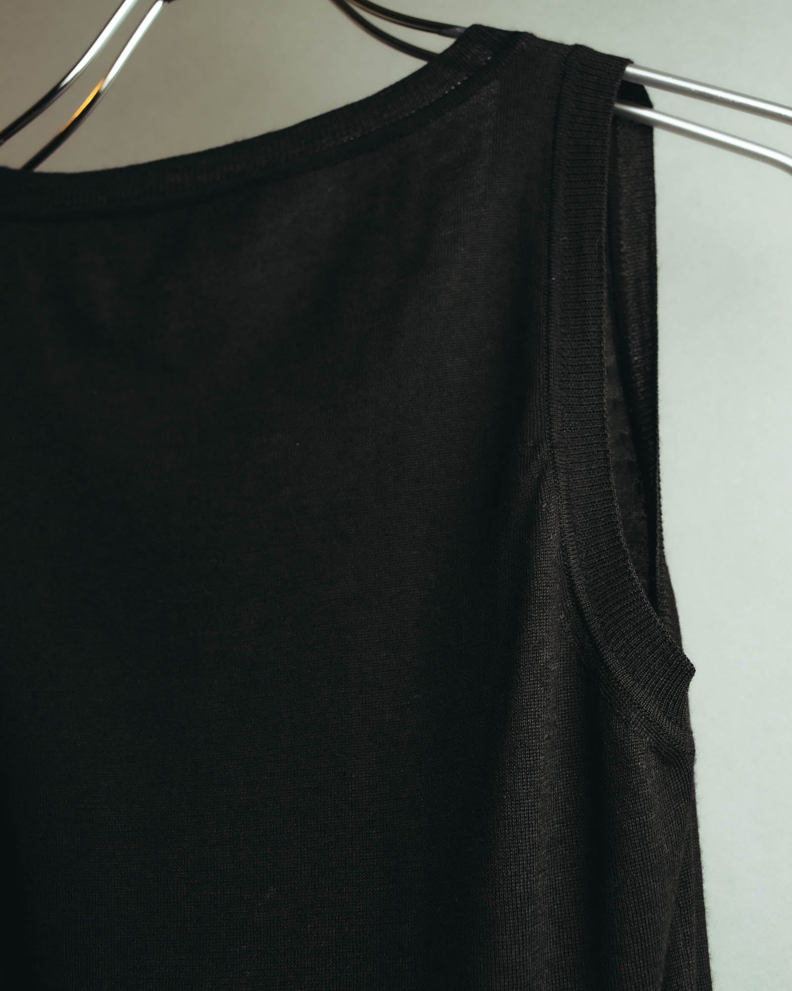 "GUCCI" 90's-10's Delicate lace-trim knit tank top