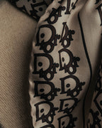 "Christian Dior" 70's-80's Oblique monogram silk scarf