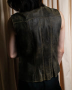 "CHANEL" 2000AW Karl Lagerfeld period calf leather vest