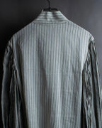 "LOEWE" Balloon sleeve striped high neck shirt