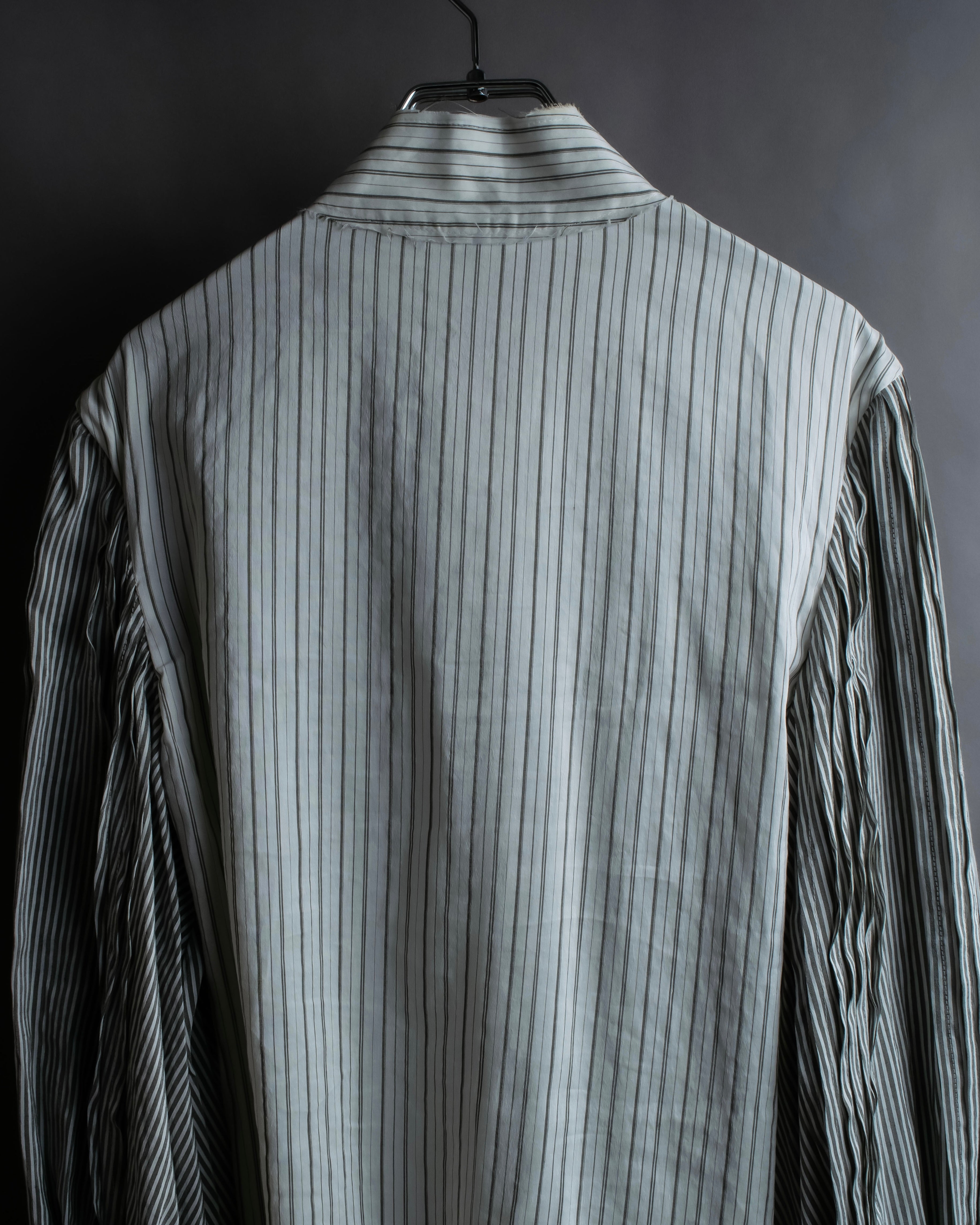 "LOEWE" Balloon sleeve striped high neck shirt