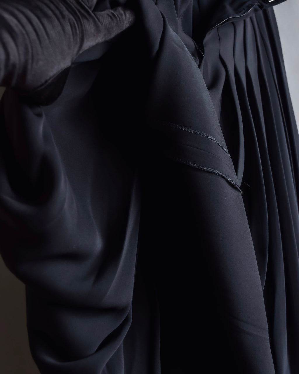 "Chloe" Fold-in pleats maxi length skirt