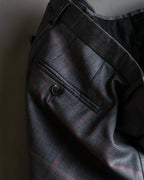 "GUCCI" Glen plaid wool wide tapered slacks