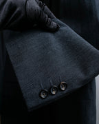 "COMME des GARCONS
HOMME" Notch lapel tailored jacket & wide tapered slacks charcoal gray set up