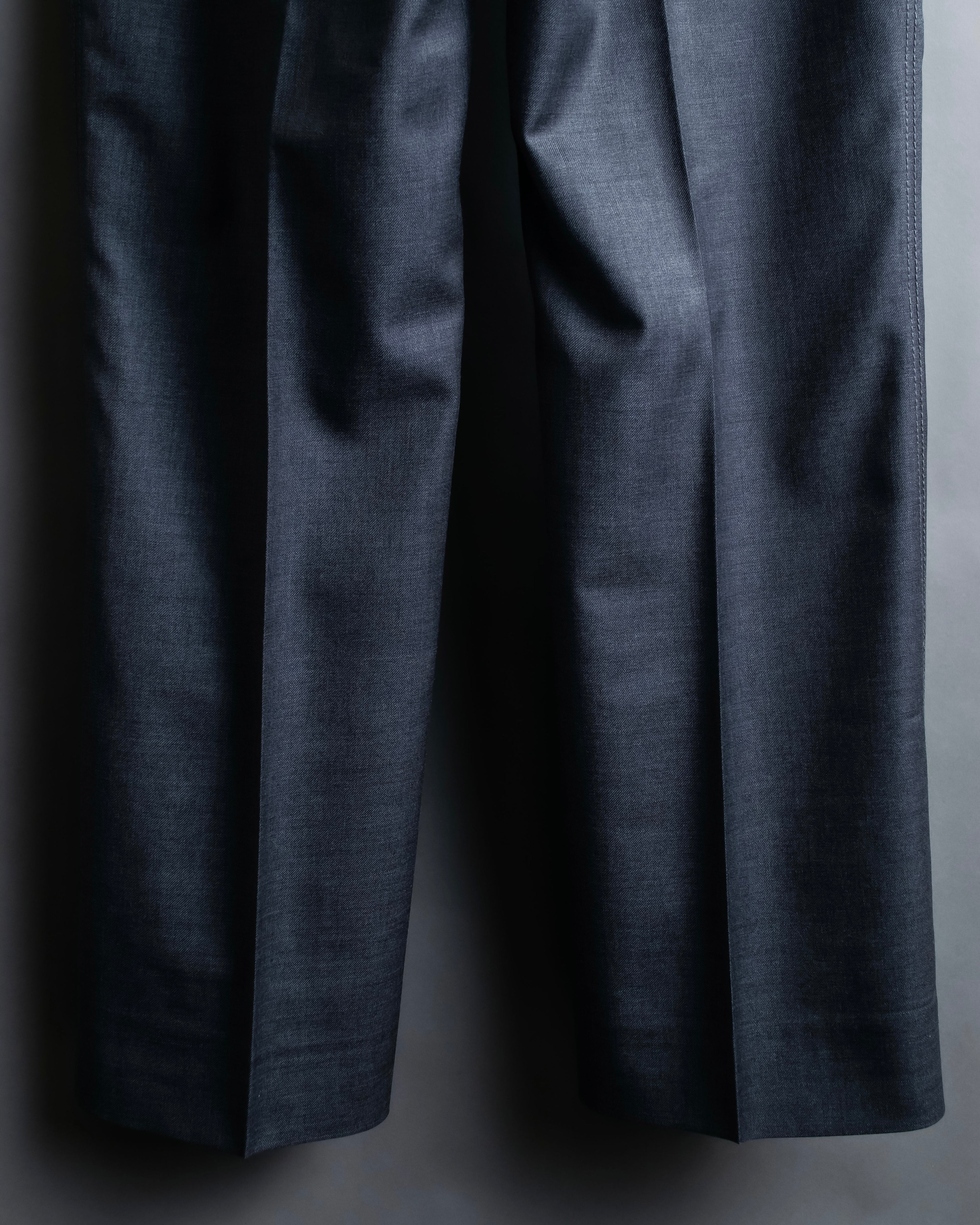 "CHANEL" 100% wool wide tapered slacks