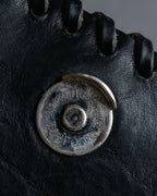 "FENDI" Hand stitched design leather hand bag