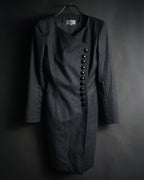 “Miss Dior” 90’s asymmetrical multi button wool dress