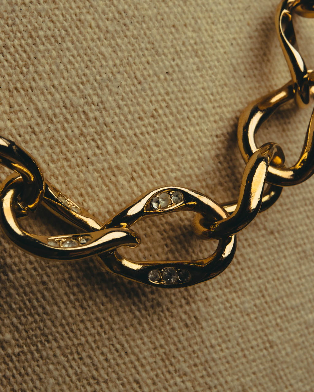 "Dior" Statement gold tone chain necklace