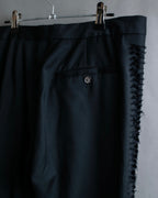 "MAISON MARGIELA" Side cross fringe design wool tapered slacks