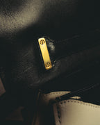 "Salvatore Ferragamo" 20's Bicolor leather top-handle bag
