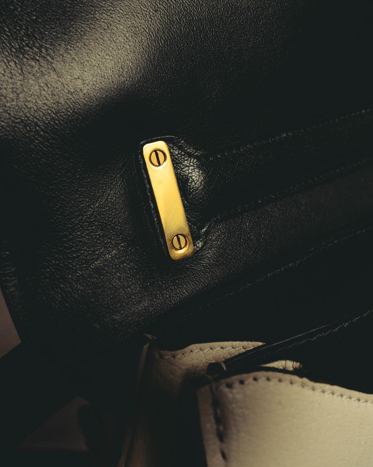 "Salvatore Ferragamo" 20's Bicolor leather top-handle bag
