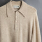 "Vintage 100% lambswool long sleeve knitted polo shirt"