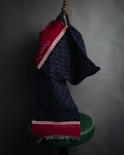 "Christian Dior" 70’s-80’s oblique jacquard merino wool stole