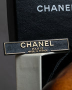 "CHANEL" 97AW Karl Lagerfeld double C logo rhinestone design ring