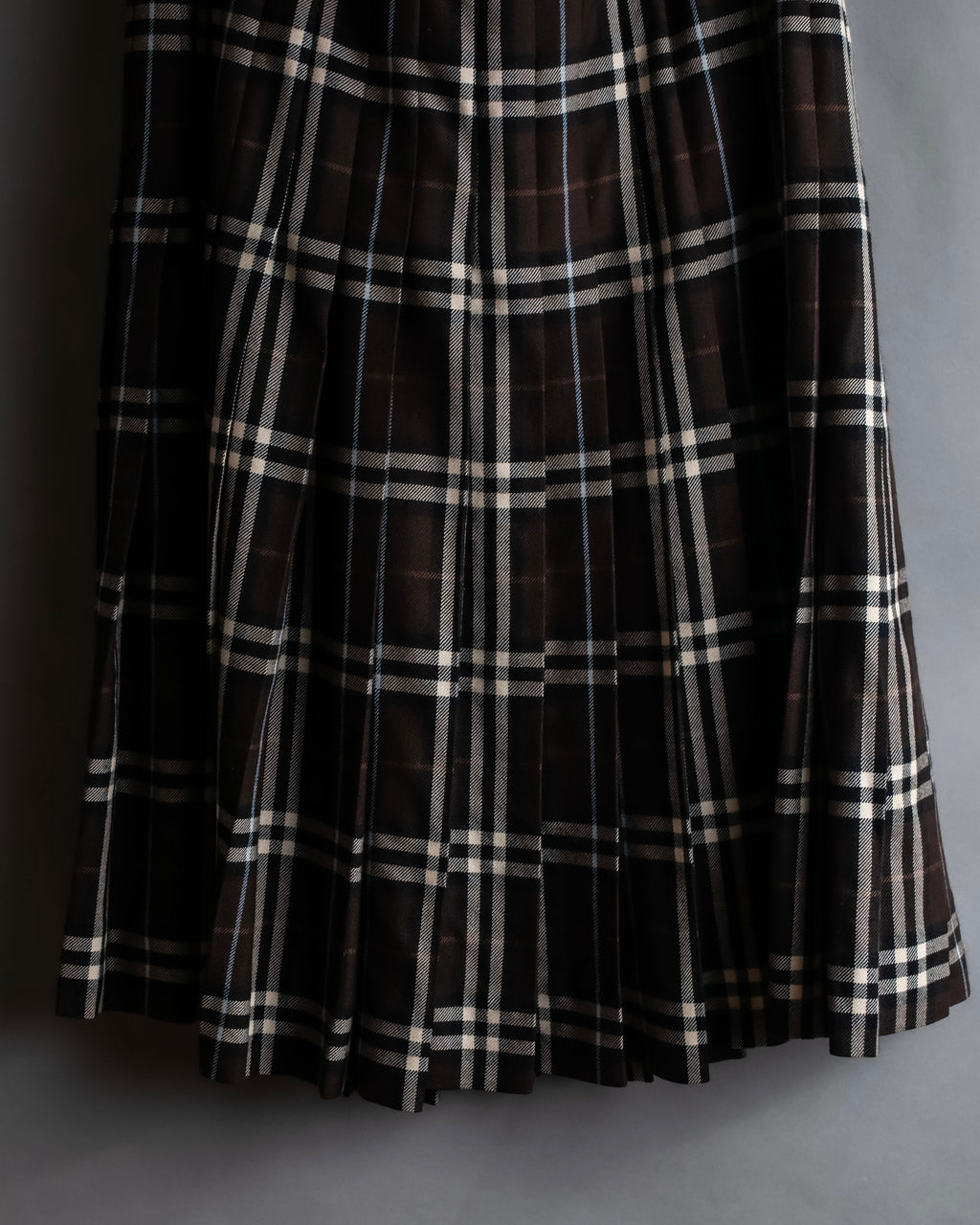 "BURBERRY" Brown tartan check pleated wrap skirt
