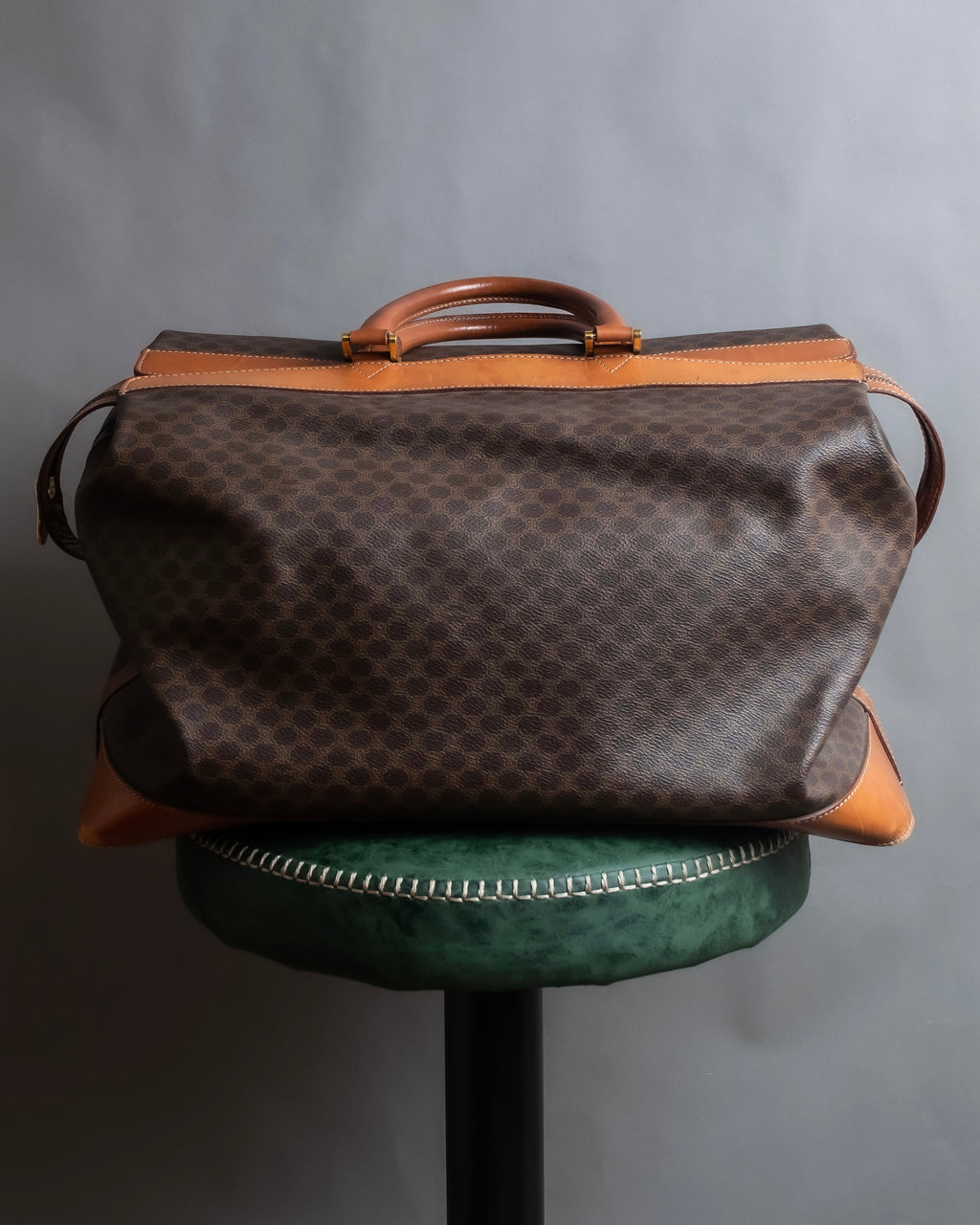 "CELINE" Macadam pattern leather combination boston bag