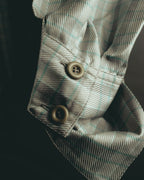 "Christian Dior" 80's-90's Silk blend checked long sleeve blouse