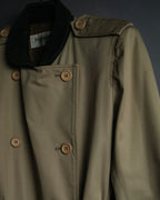 “Yves Saint Laurent” 80’s-90’s Corduroy collar belted trench coat