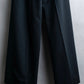 "CHANEL" 100% wool belted wide straight slacks