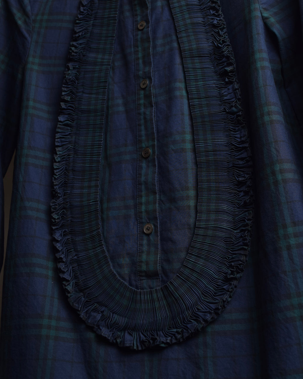 "BURBERRY" Tartan check pattern frill shirt