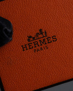 "HERMES" Drum-shaped calf leather scarf ring