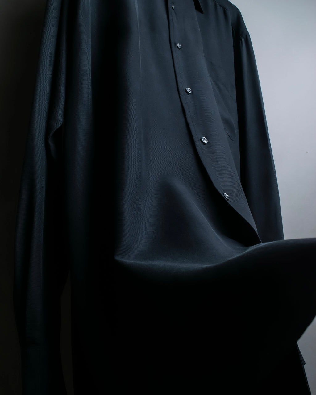 "HUGO BOSS" Striped fabric super oversized black shirt