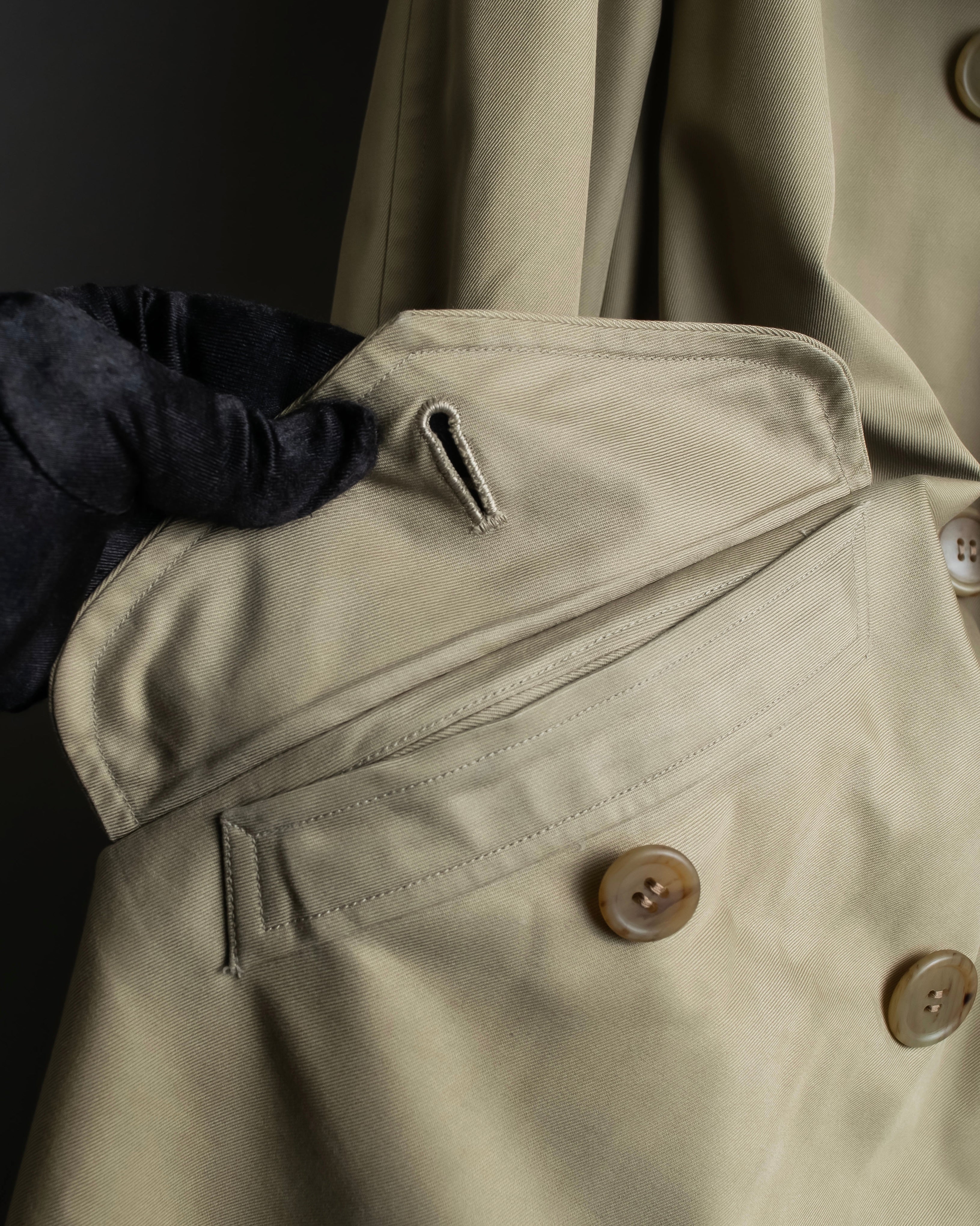 "BURBERRYS" Military detail long trench coat